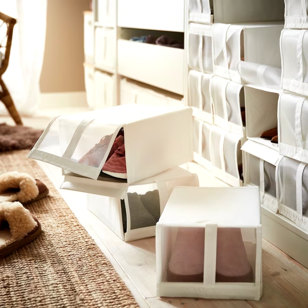 New Ikea SKUBB Shoe boxes white set of 12